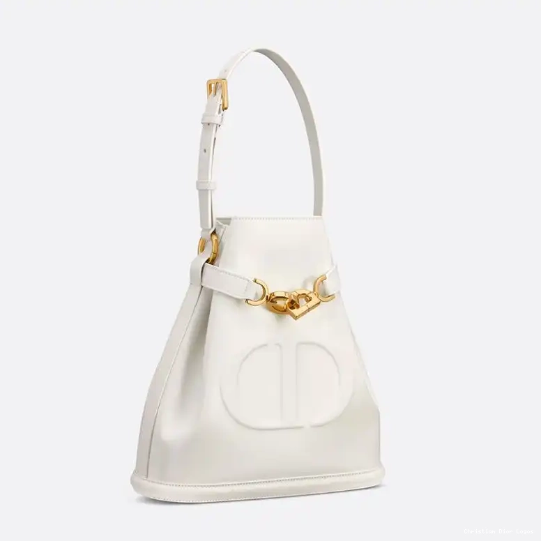 Cheap CD-Embossed Medium C'est Calfskin Dior White Bag 0430 Luxury